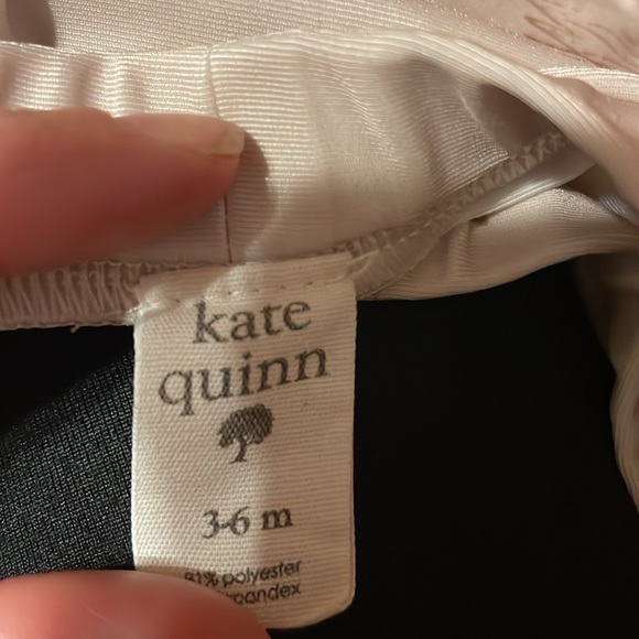 •KATE QUINN•3-6 MONTHS NATURAL & BROWN SWAN RUFFLE BIKINI SET - Picture 2 of 7